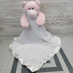 Eunice Wishpets Pink Bear Lovey Security Blanket Plush Stuffed Animal Satin Trim